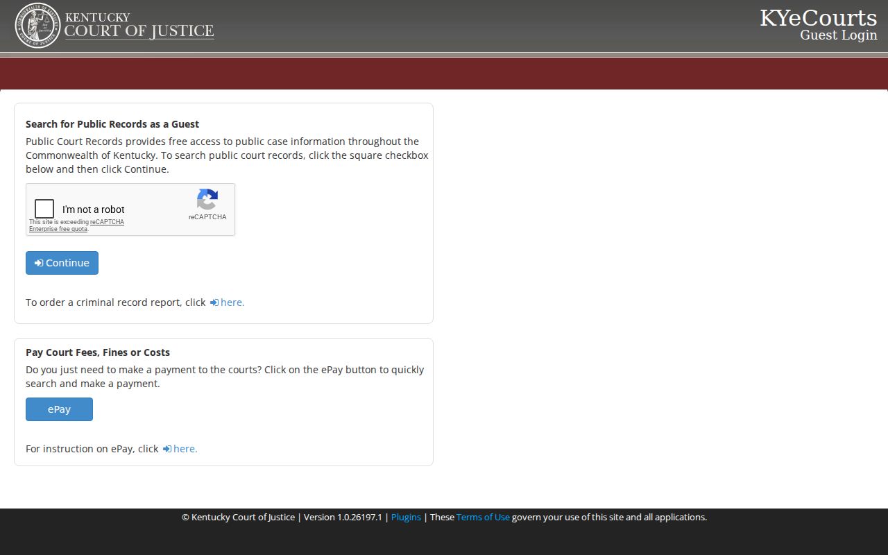 Bell County criminal court cases Kentucky eCourts guest access
