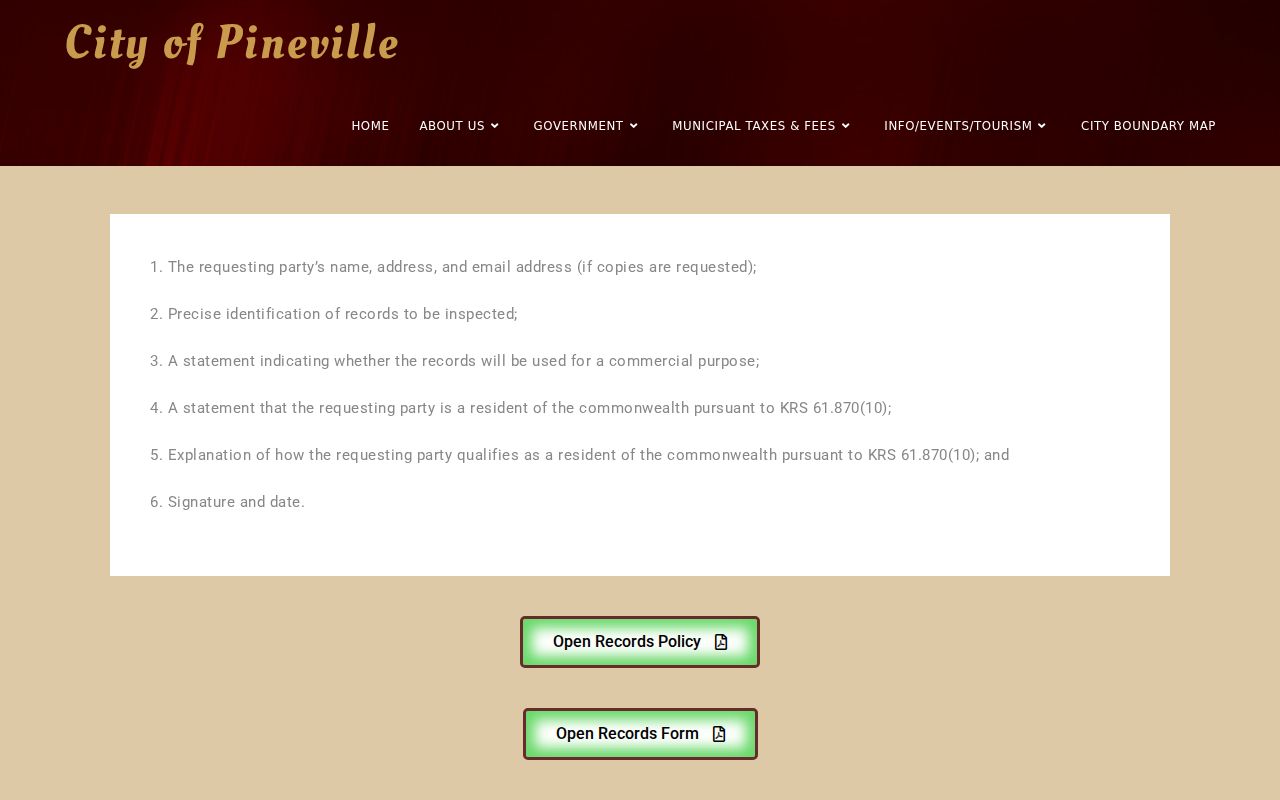 Bell County criminal history Pineville open records request