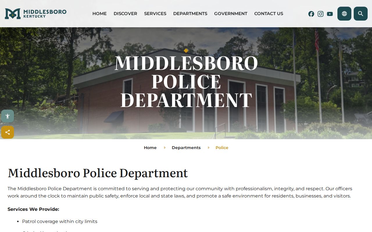 Bell County criminal history Middlesboro Police records